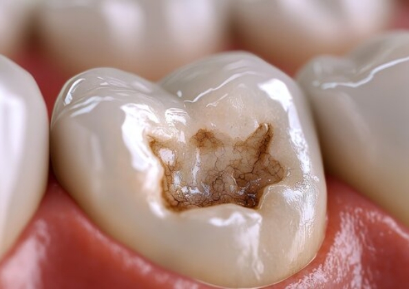 Close up of a decayed tooth