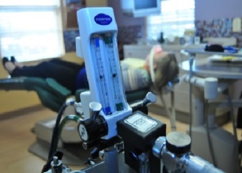 Relaxed woman in dental chair