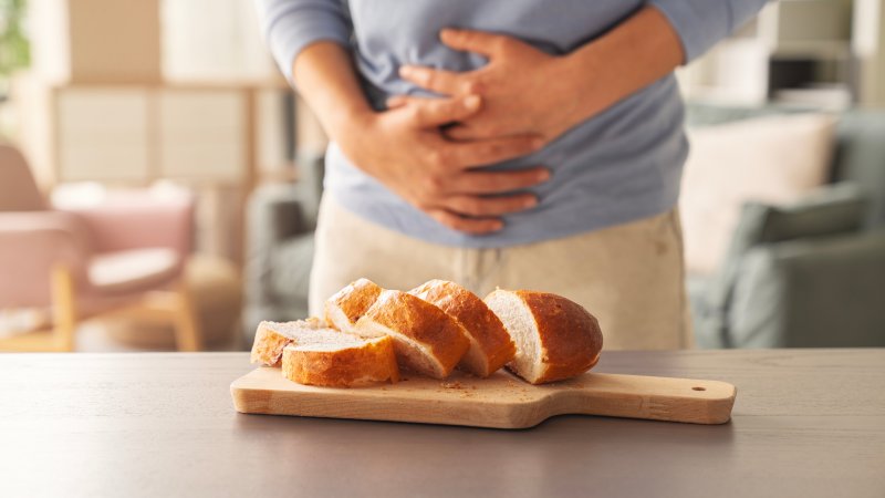 cutting board with bread